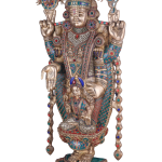 Pure Brass Tirupati Balaji Meenakari Statue 34 Inch - Premium Temple Art | Jaipurio